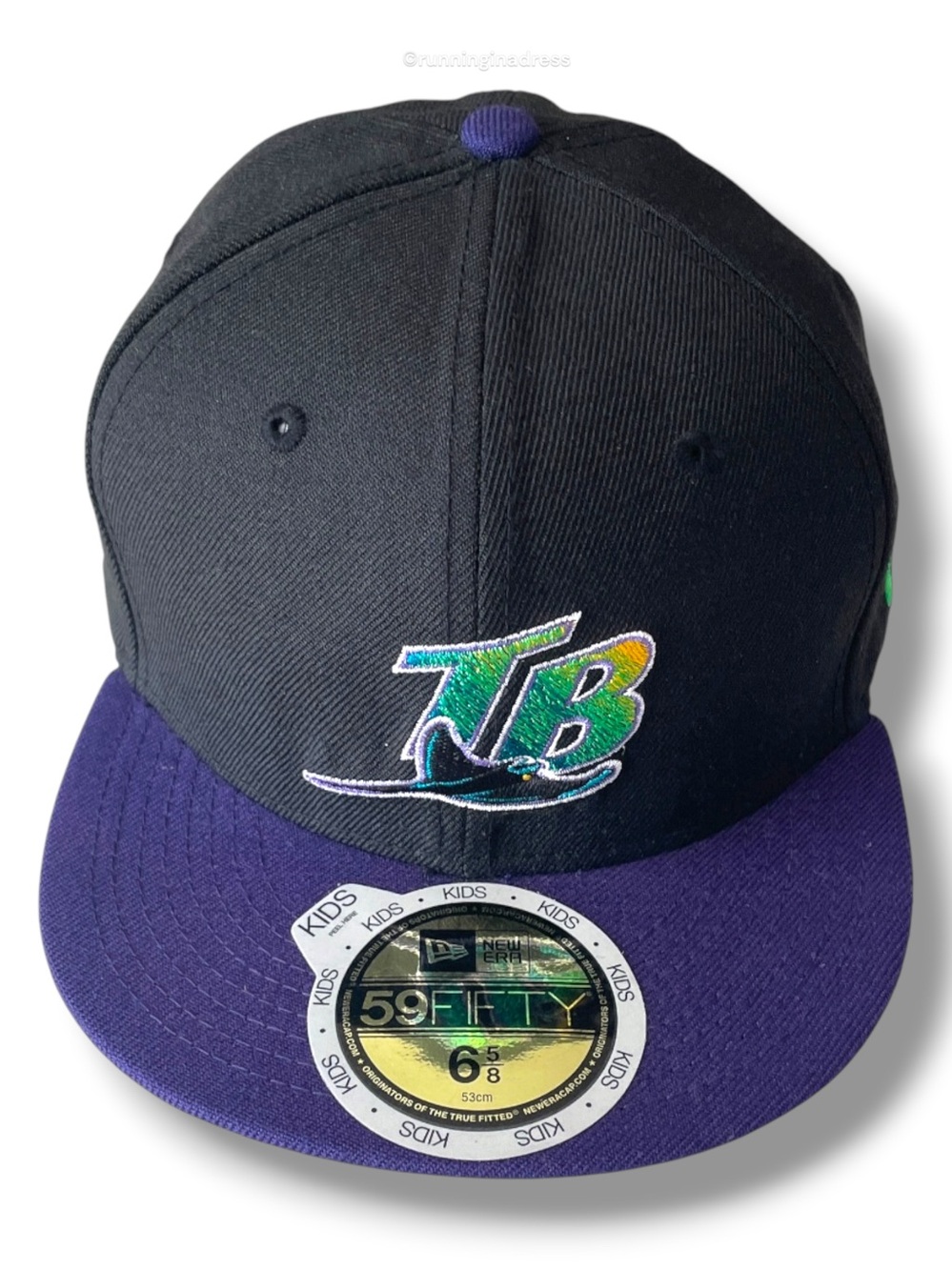 New Era 59FIFTY Tampa Bay Devil Rays Kids Fitted Hat Size 6 5/8 100% Wool 2015